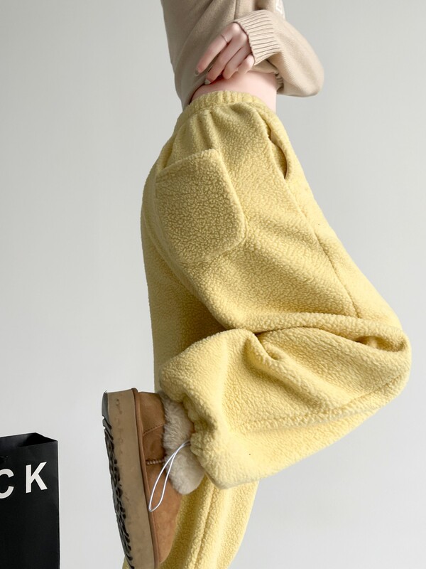 Lazy Style Wide-Leg Pants for Women Winter 2025 New Double-Sided Polar Fleece High-Waisted Loose Straight Pants Warm Casual Pants Lazy Style Wide-Leg Pants for Women Winter 2025 New Double-Sided Polar Fleece High-Waisted Loose Straight Pants Warm Casual Pants