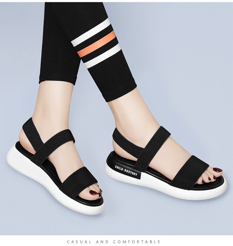 Sandal thể thao nữ đế dày da thật chống trượt mùa hè — 12067 màu đen, Màu be 12067 chi tiết 9