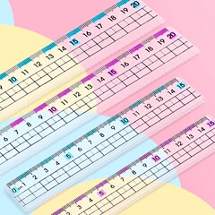 10把！小学生预防近视直尺带波浪线测量刻度尺