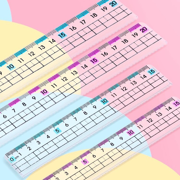 小学生预防近视直尺带波浪线测量刻度尺