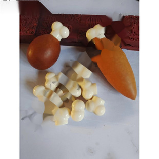 Bone Fine Craftsmanship Accessories Hand-Twisted Gourd Imitation Tooth Imitation Can Be Used as Inlay Accessories with Both Ends of the Tube