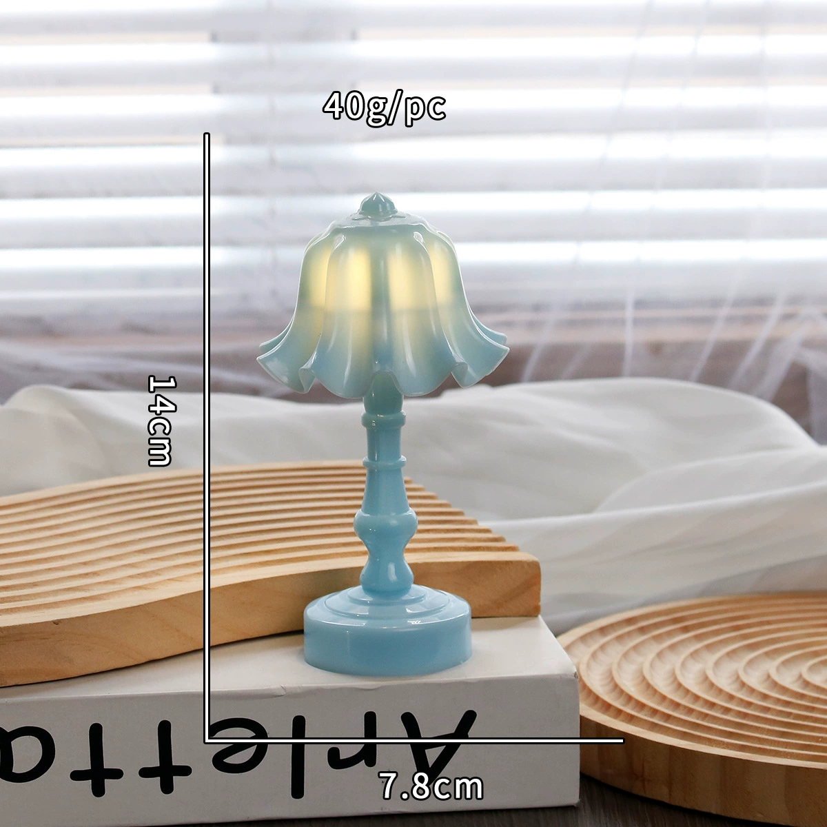 Transparent LED projector table lamp, electronic night light, battery‑powered (3×AG13), multiple styles