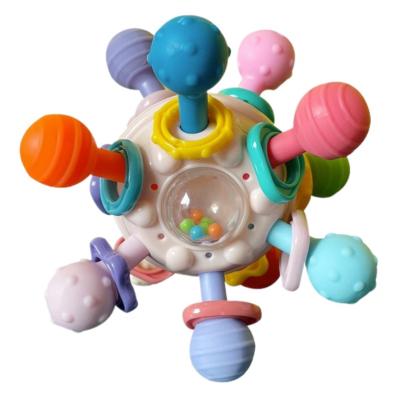 Manhattan mano bola sonajero silicona puede morder pequeño mes viejo bebé agarrando mano sonajero bebé juguetes 3-6 meses