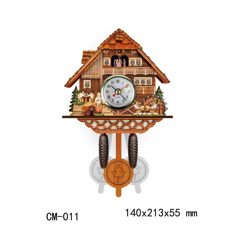 Reloj de madera cuco retro nórdico reloj de pared reloj despertador estilo de sala de estar