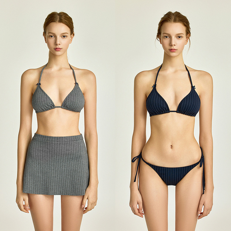 2025 New Style Three-Piece Swimsuit for Women, Sexy Backless Design, Small Bust Push-Up, Beach Vacation, Hot Spring, Export Swimwear