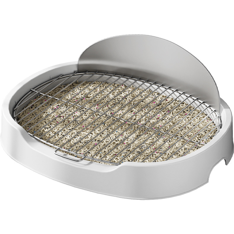Inodoro para perros, deflector a prueba de salpicaduras, modelo mejorado, anti-pisoteo, orina, malla de acero inoxidable, suministros de limpieza para mascotas, lavabo para inodoro image 6