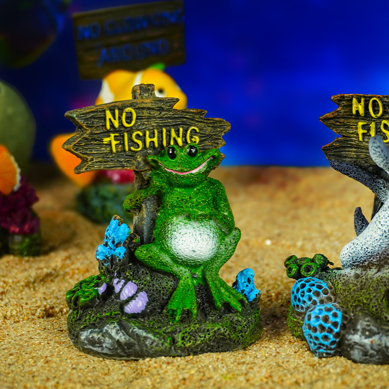 Genuino caballito de mar cocodrilo delfín pez feo acuario paisajismo pecera decoración decoración artesanía resina paisaje submarino