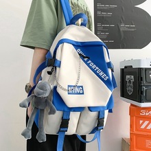 初中生书包男大学生ins潮酷大容量设计感高中生轻便背包双肩包女