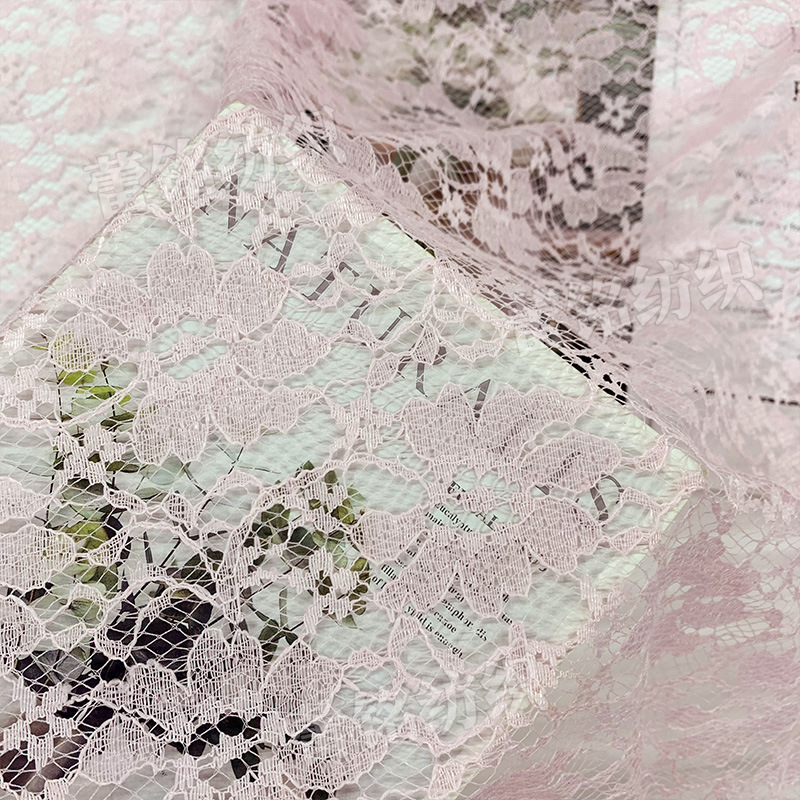 Fábrica especial primavera y verano nueva tela de encaje de poliéster vestido de boda sin balas ropa interior tela