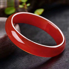 天然红玛瑙玉镯巴西红玉髓手镯玉石玉器女款礼品镯子批发直播货源
