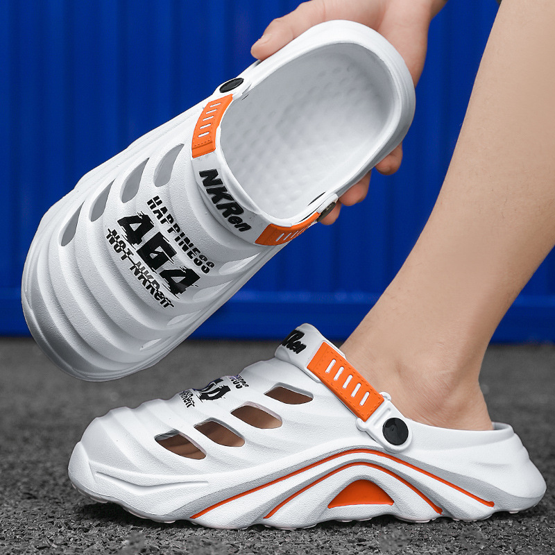 Zapatos de verano para hombres, zapatillas de cabeza de bolsillo para hombres, sandálias antideslizantes, tamaño 46 zapatillas de playa casuales.