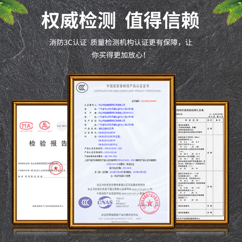 화재 비상 조명 새로운 국가 표준 주도 안전 출구 표시기 다기능 2 대 1 양두 비상 조명