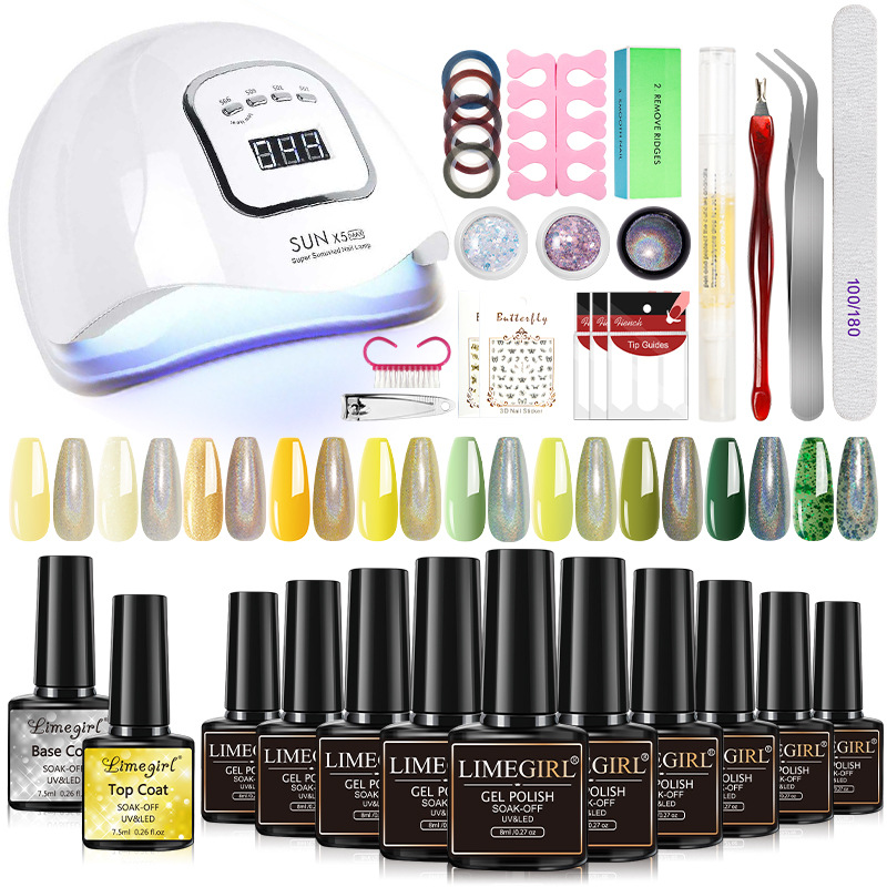 10 Unids Esmalte de Uñas traje de pegamento herramientas de uñas conjunto completo X5 X3 lámpara de sellado capa de pegamento inferior conjunto completo transfronterizo exclusivo para en stock