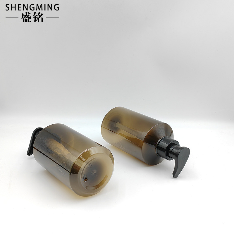 卸売 500 ミリリットルローション半透明斜め肩ボトルシャンプーシャンプープレスボトルシャワージェル空ボトルコンディショナーボトル|undefined
