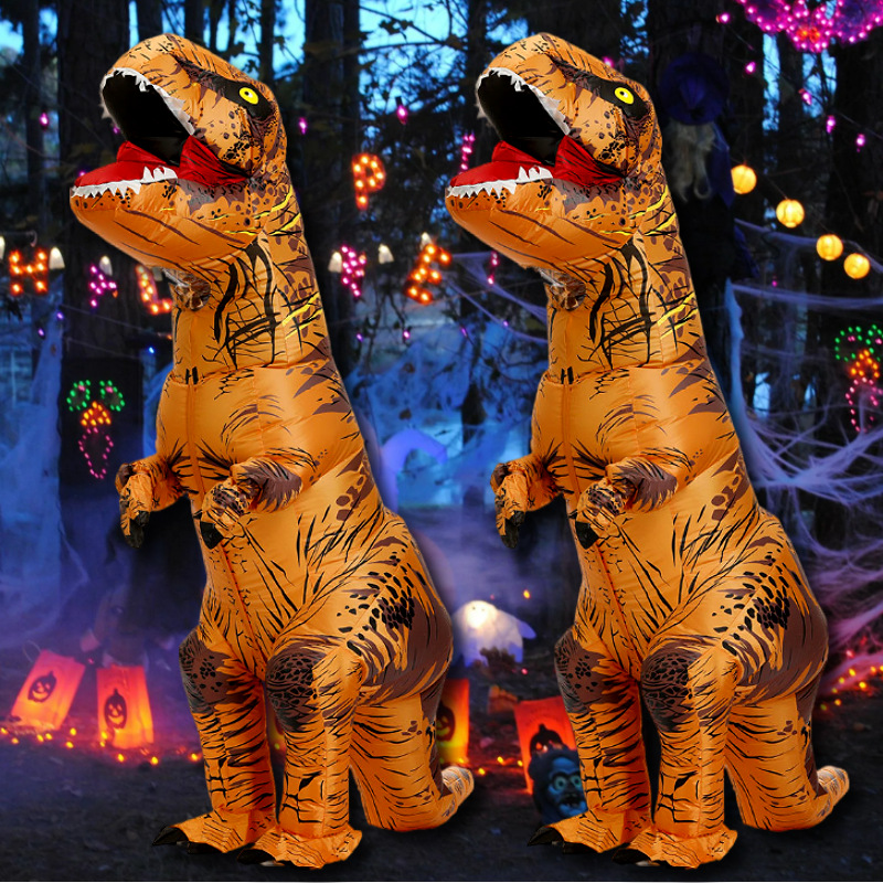 Cross-border popular fiesta de fiesta divertido rendimiento en el escenario ropa inflable Tyrannosaurus dinosaurio ropa inflable venta directa de la fábrica