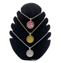 热转印双面旋转镶钻项链 个性可印图热升华项链 DIY项链 空白项链