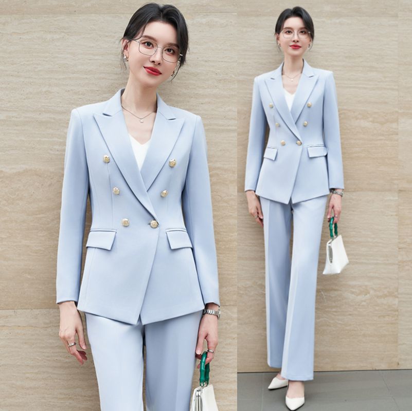 Light blue blazer for women, 2026 new style, suitable for college students, interviews, and professional occasions, exuding a sophisticated and elegant look