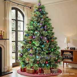 亚马逊热销圣诞树带灯圣诞球装饰落地圣诞节用品商场松针圣诞树