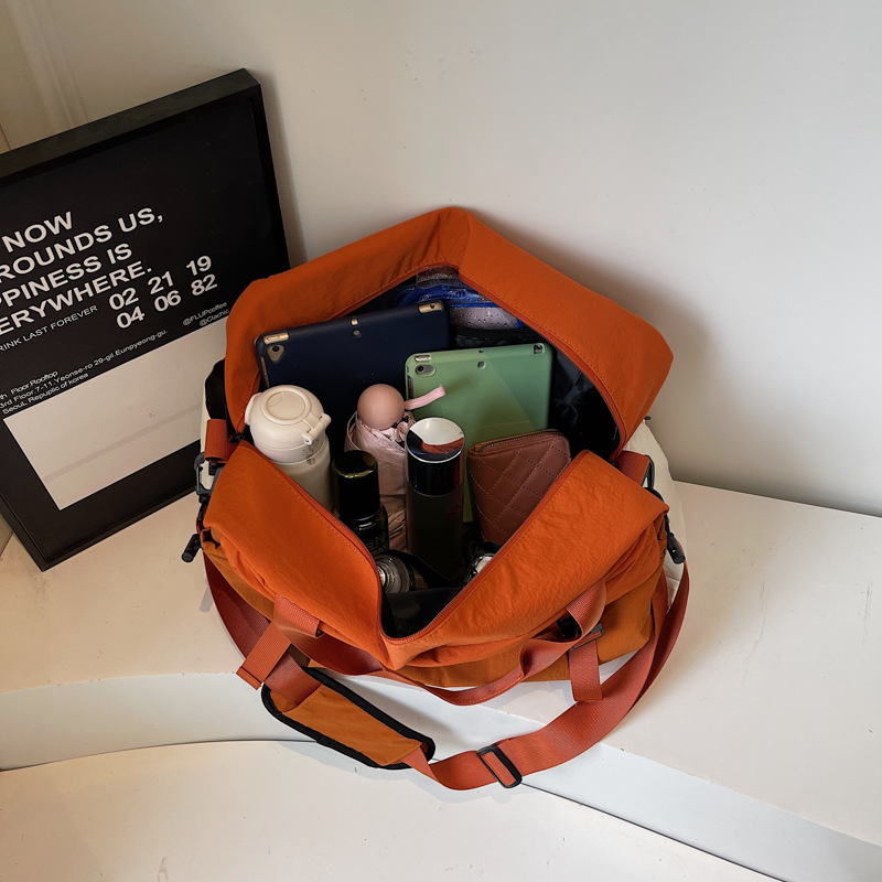 Nueva moda bolsas de viaje de color contraste de mujer bolsas de transporte de equipaje ligero bolsas de mano bolsas deportivas de gran capacidad