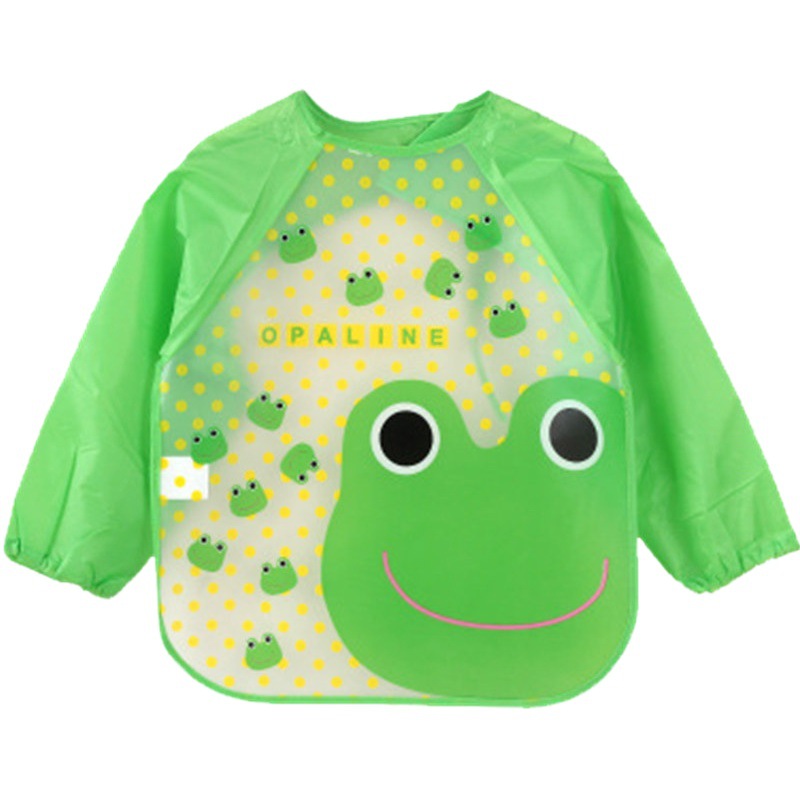 EVA para niños mono de bebé de manga larga a prueba de agua babero bebé sin lavado anti-sucio comer ropa de pintura ropa de babero de arroz