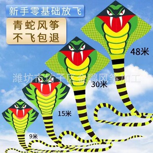 Big Snake Kite New Green Snake King Kite Adult Large Triangular Kite Long Tail Snake Dragon Stall Cobra