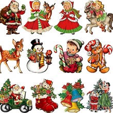 圣诞木制装饰品复古圣诞老人雪人挂饰家居圣诞派对装饰节日用品