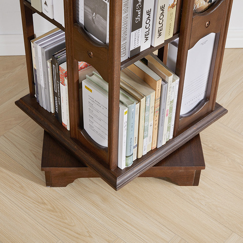 Jiayi bookshelf solid wood rotating bookshelf floor-standing combination bookcase home storage furniture storage rack cabinet