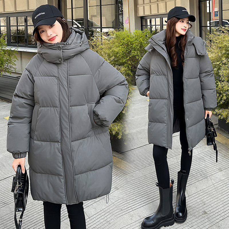 外贸欧洲站2025新款中长款棉衣棉服连帽百搭时尚宽松洋气女士外套|undefined