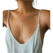 Tiny Coins Dainty Chain Bralette Sequins Bra Body Chain