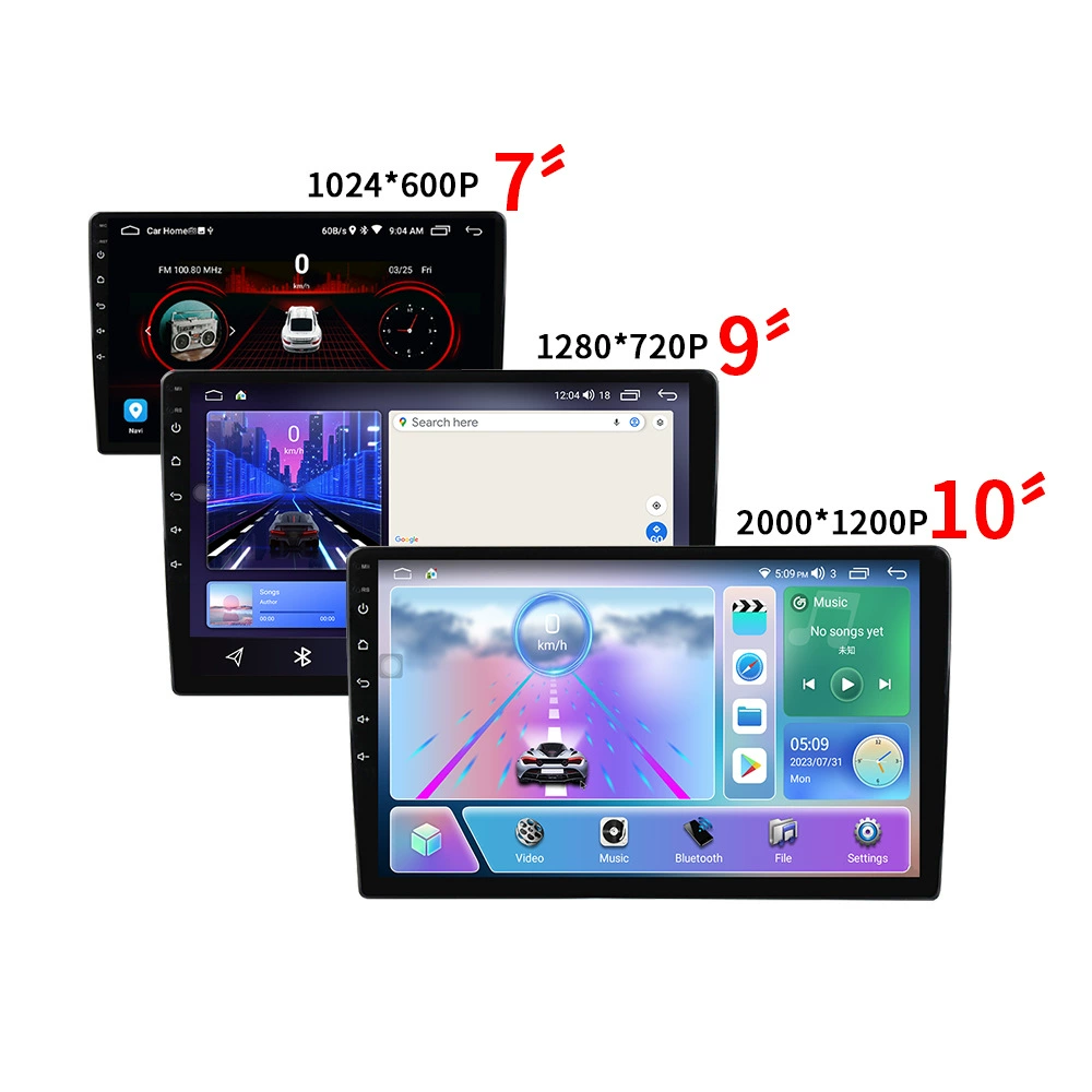 Car GPS navigation head unit, 9–10 in, up to 8+128 GB, CarPlay compatible (telescoped variants)