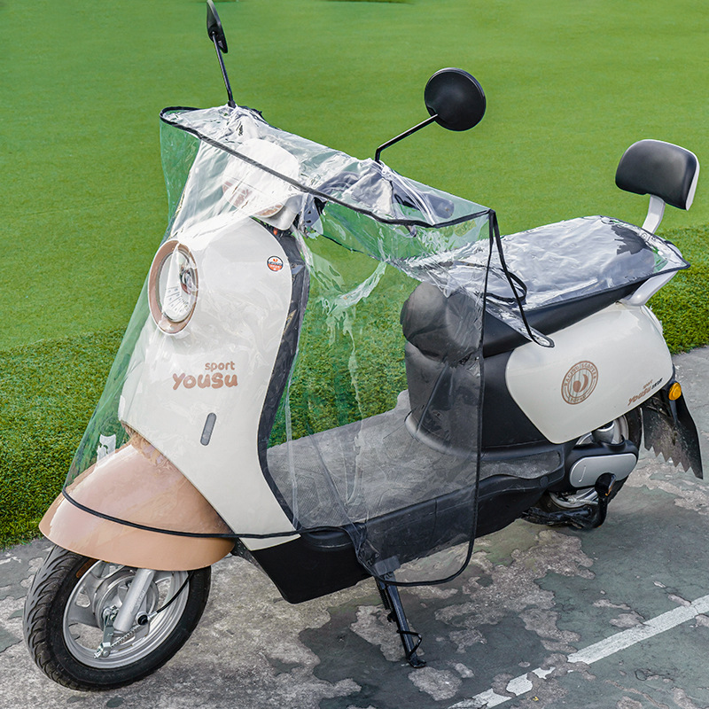 新しい電気自動車フロントフロントガラスサンシェードとレインカバーバッテリーオートバイオールシーズン防水透明フロントガラスセット|undefined