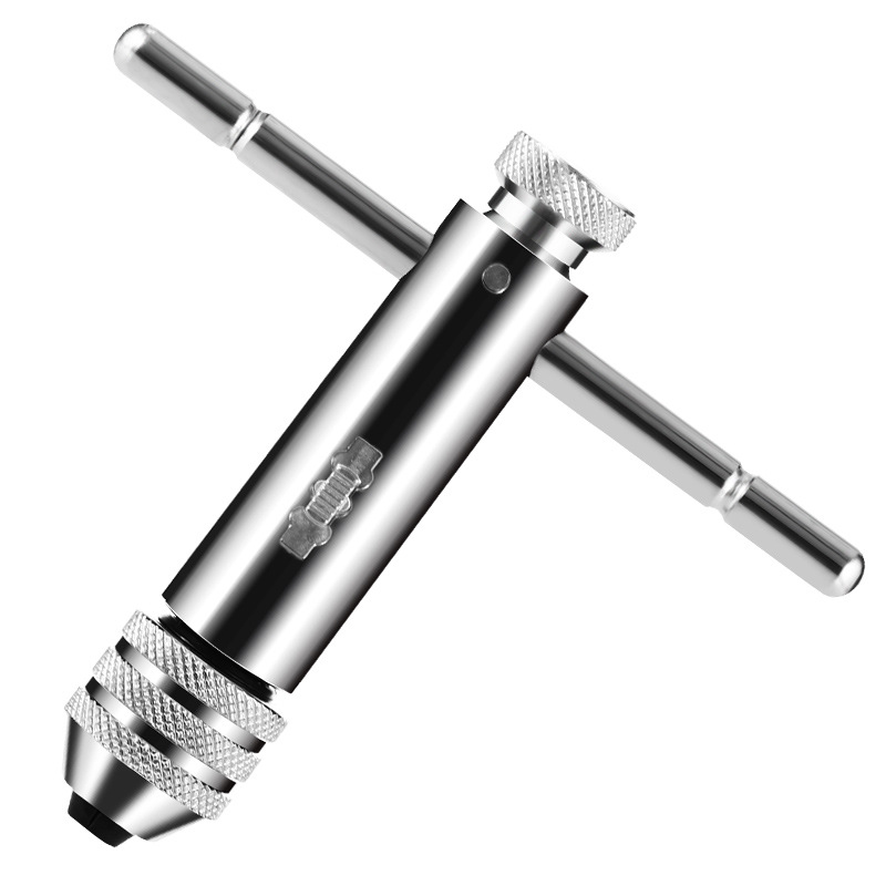 Llave de roscado manual endurecida y alargada de grado industrial, llave de roscado de trinquete m5-12 ajustable en forma de t