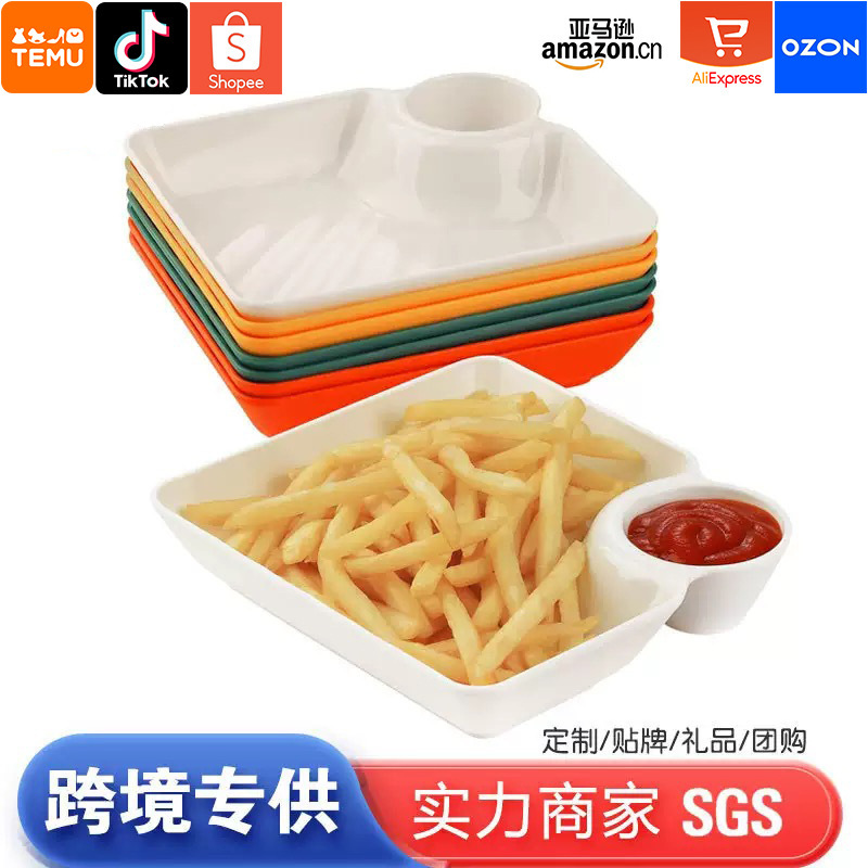 Cross-Border Tetm Label-Free Dumpling Plate with Dipping Sauce Dish, Nordic Style for Home and Commercial Use, Sushi, Fried Chicken, Fries, Dumpling Plate Cross-Border Tetm Label-Free Dumpling Plate with Dipping Sauce Dish, Nordic Style for Home and Commercial Use, Sushi, Fried Chicken, Fries, Dumpling Plate