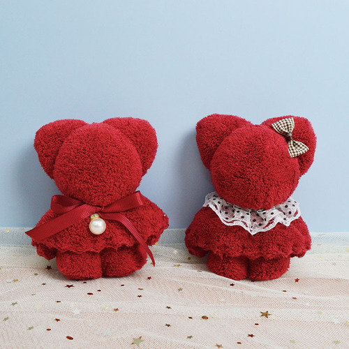 Bear towel souvenir wedding red wedding candy supplies full moon birthday return gift gift wholesale