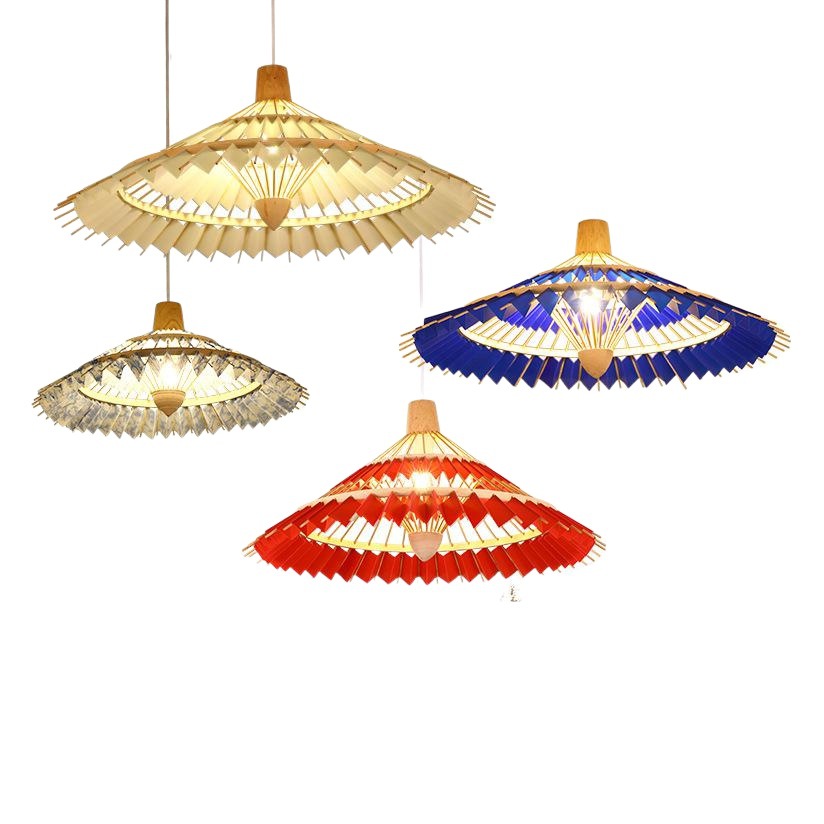 Lámpara de bambú de estilo japonés creativo pastoral B & B restaurante olla caliente restaurante lámparas de bambú pantalla sala de té balcón lámpara de Bambú