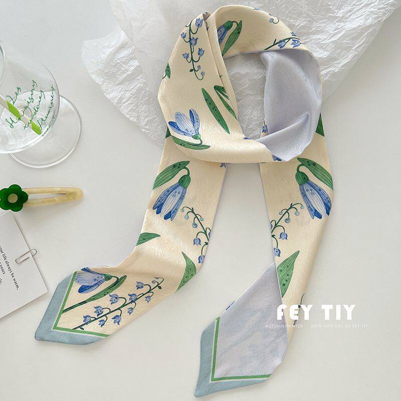 Lily of the valley silk scarf