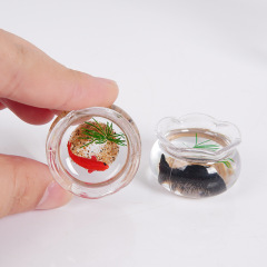 クロスボーダー熱売微景観装飾シミュレーションミニ水槽置物微縮錦鯉透明水槽玩具