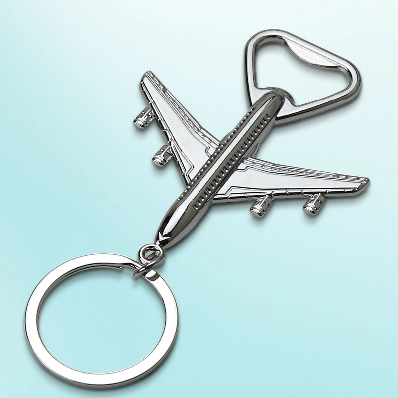 Multifunctional aircraft bottle opener keychain creative key chain beer bottle opener refrigerator small gift customization
