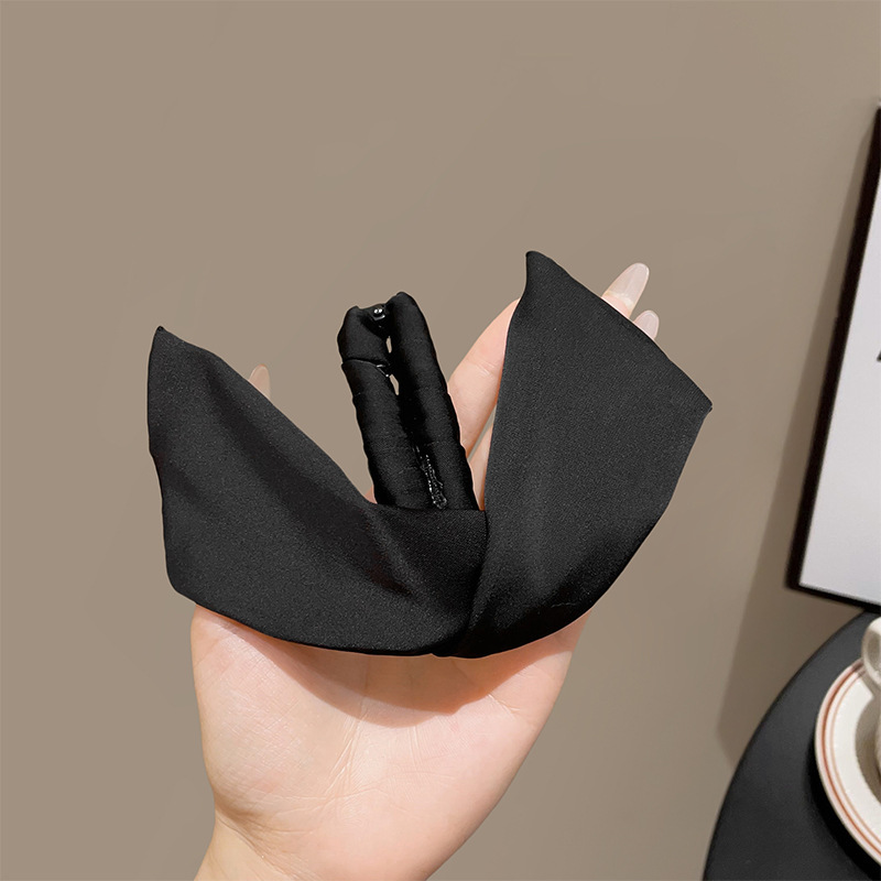 Nuevo estilo coreano clip de plátano de satén femenino clip vertical de alta calidad cola de caballo oreja de conejo horquilla de cabeza trasera rasguño al por mayor