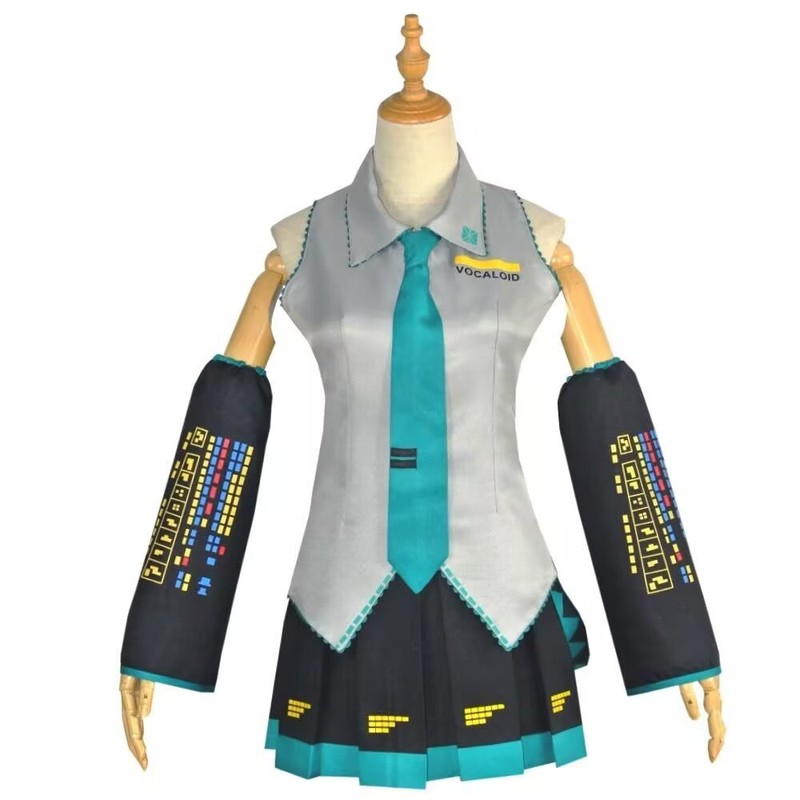 虚拟偶像初音未来cos服MIKU公式服漆皮cosplay二次元动漫少女JK服|undefined
