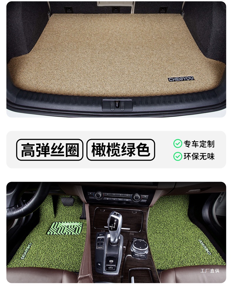 Car Floor Mat for the Driver's Seat, Single Piece Mat for the Driver's Seat, Single Wire Loop for the Passenger's Seat, Special Mat for the Passenger's Seat by Zhepei Hui