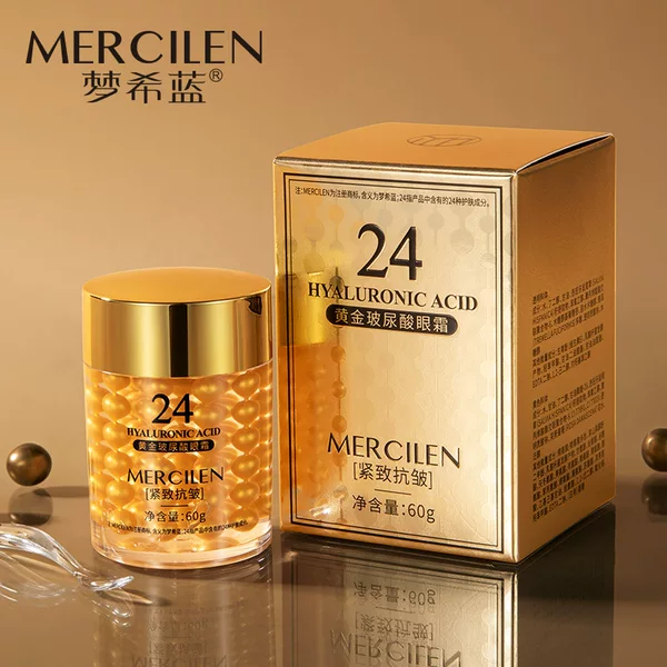 Mengxilan 24k gold hyaluronic acid eye cream 60g fade eye lines moisturizing anti-wrinkle lifting firming eye care