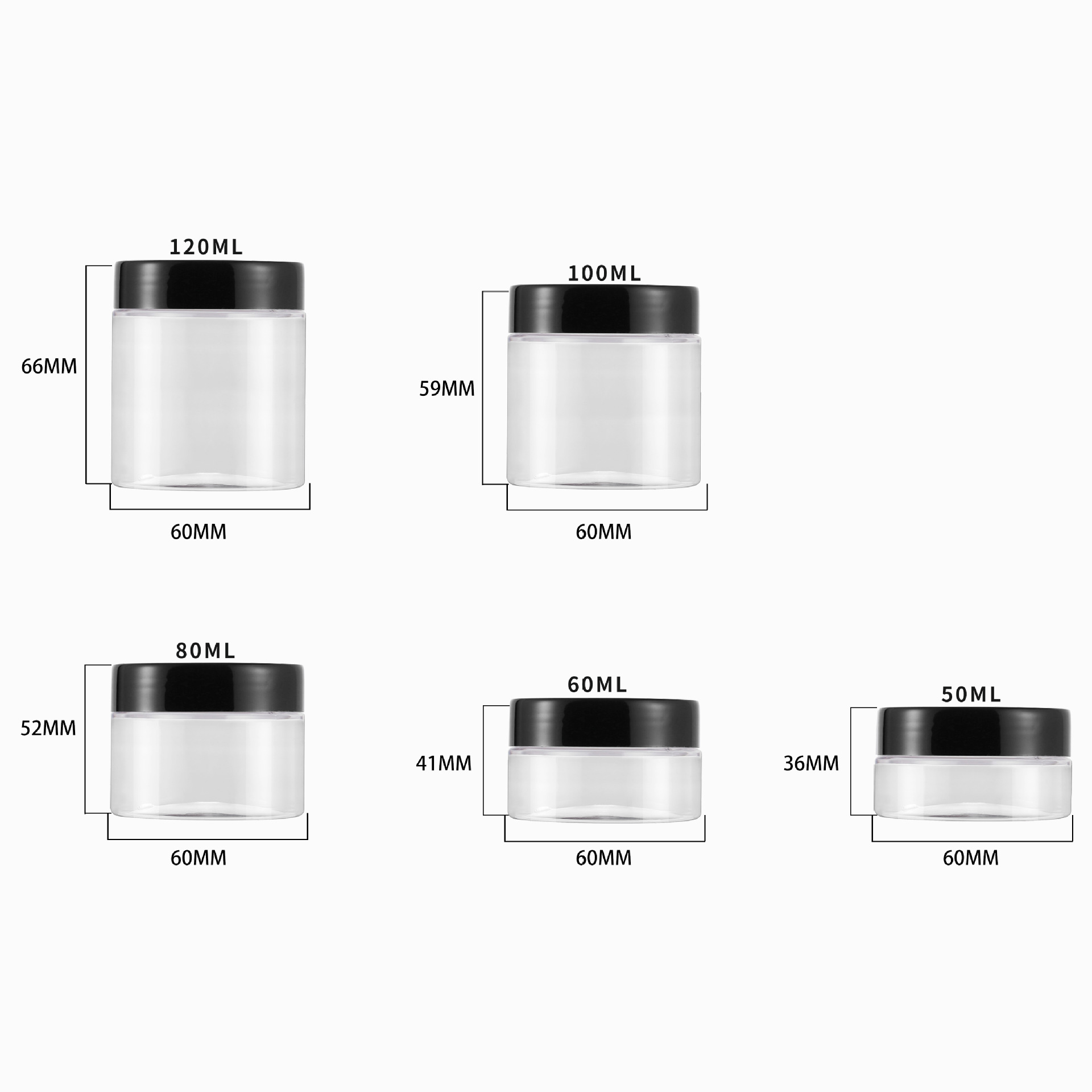 PET botella de boca ancha botella de plástico transparente alimentos envases de frutas secas tarro sellado tuerca galleta perfumado té sellado tarro