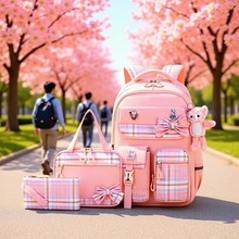 2025书包高颜值耐脏爆款中学生大学生双肩包大容量轻便拉杆背包