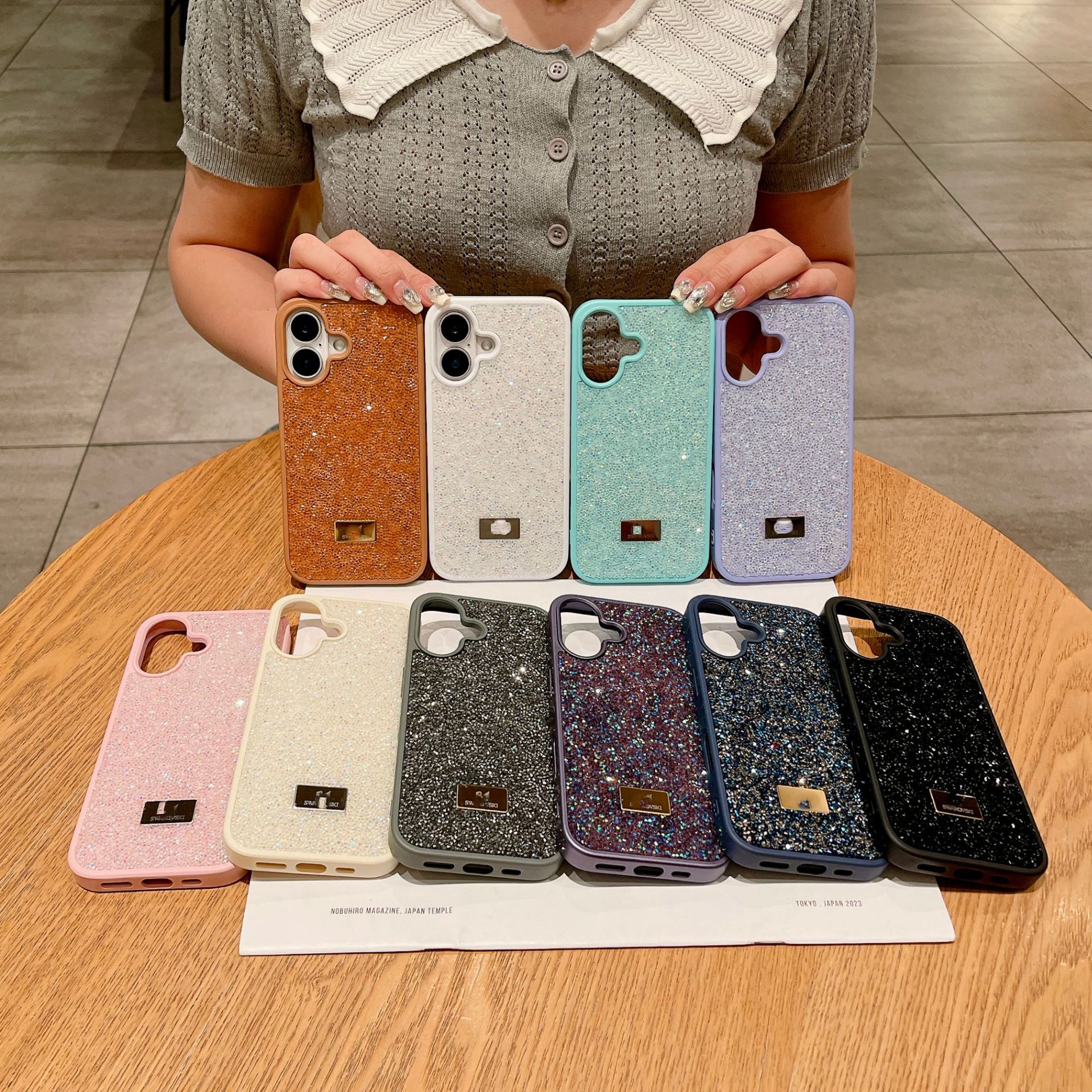 Lujo Diamante Flash Apple 16ProMax Funda para teléfono móvil Diamante de imitación de alta calidad iPhone15 Galvanoplastia 14 Estilo de lujo ligero