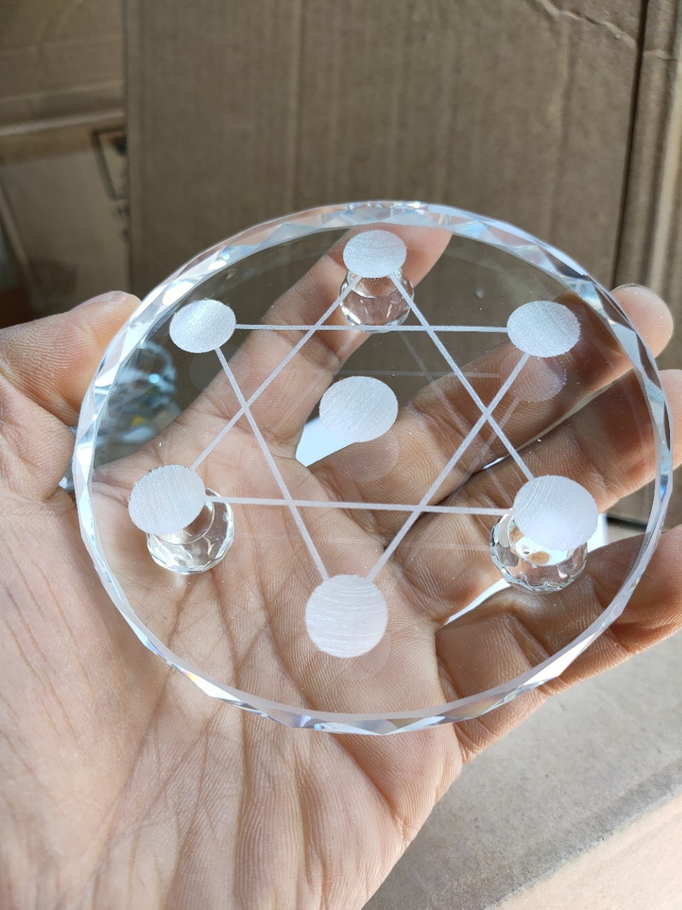 廠家直銷水晶七星陣底盤 私人訂制水晶工藝品擺件配件 7星陣底座