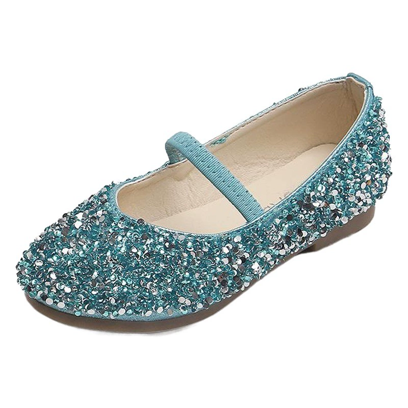 Обувь принцессы для маленьких девочек, обувь с блестками, маленькая остроконечная обувь для девочек с мелким ртом, маленькая и средняя детская кожаная обувь оптом