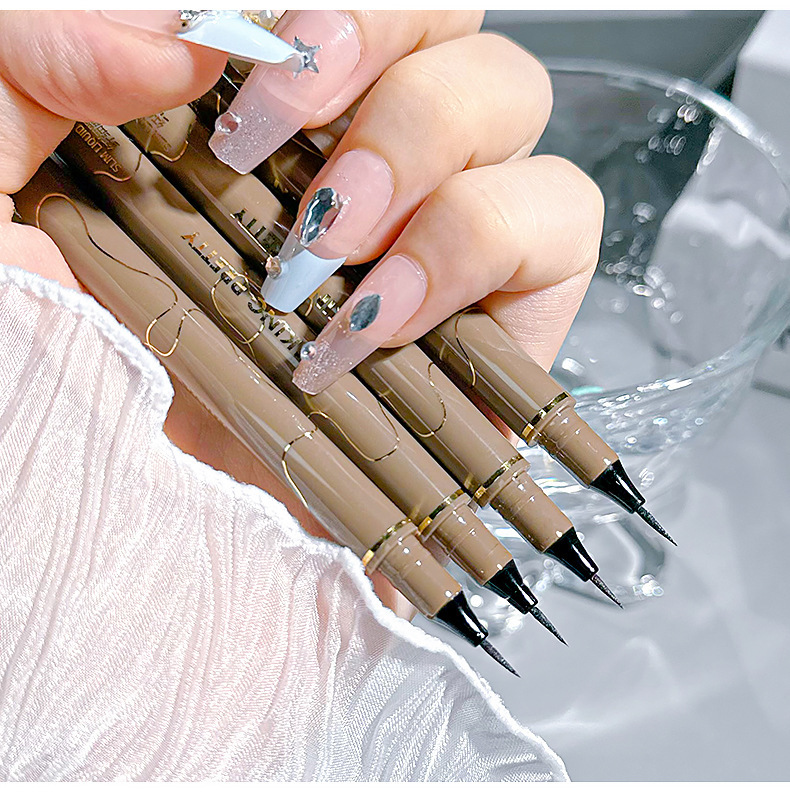 MK Eyeliner liquid pen cotton tip, quick-drying, long-lasting, waterproof, not easy to smudge, extremely fine and smooth, colorful eyeliner eye pen for students undefined