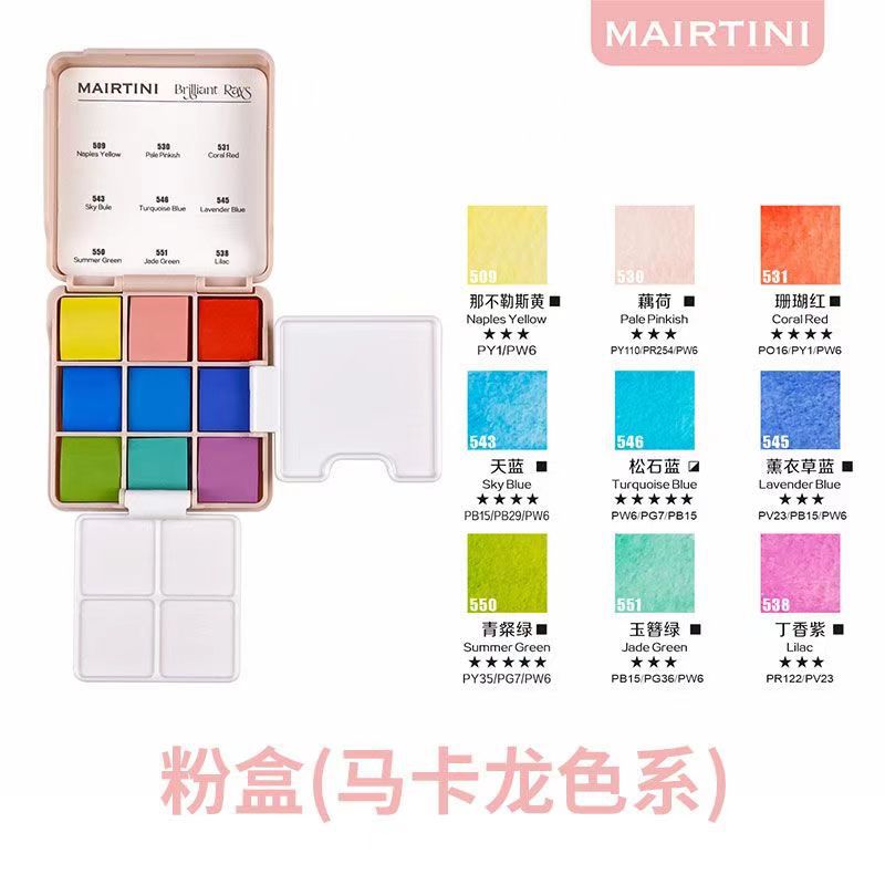 Caja de polvo de Macaron de 9 colores
