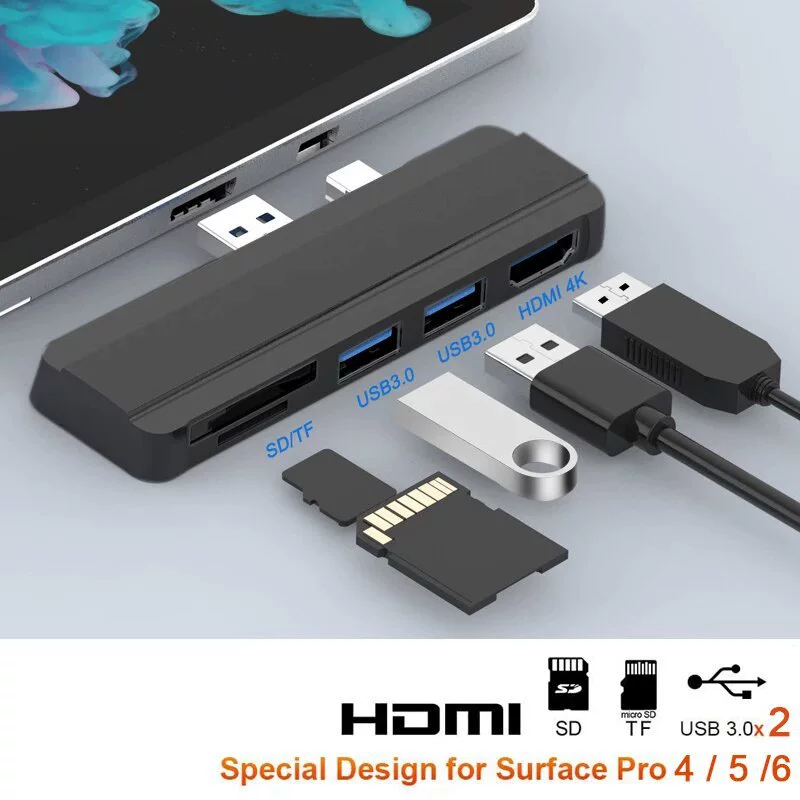 Extended dock suitable for Surface Pro4/5/6 notebook USB to HDMI docking card reader USB3.0